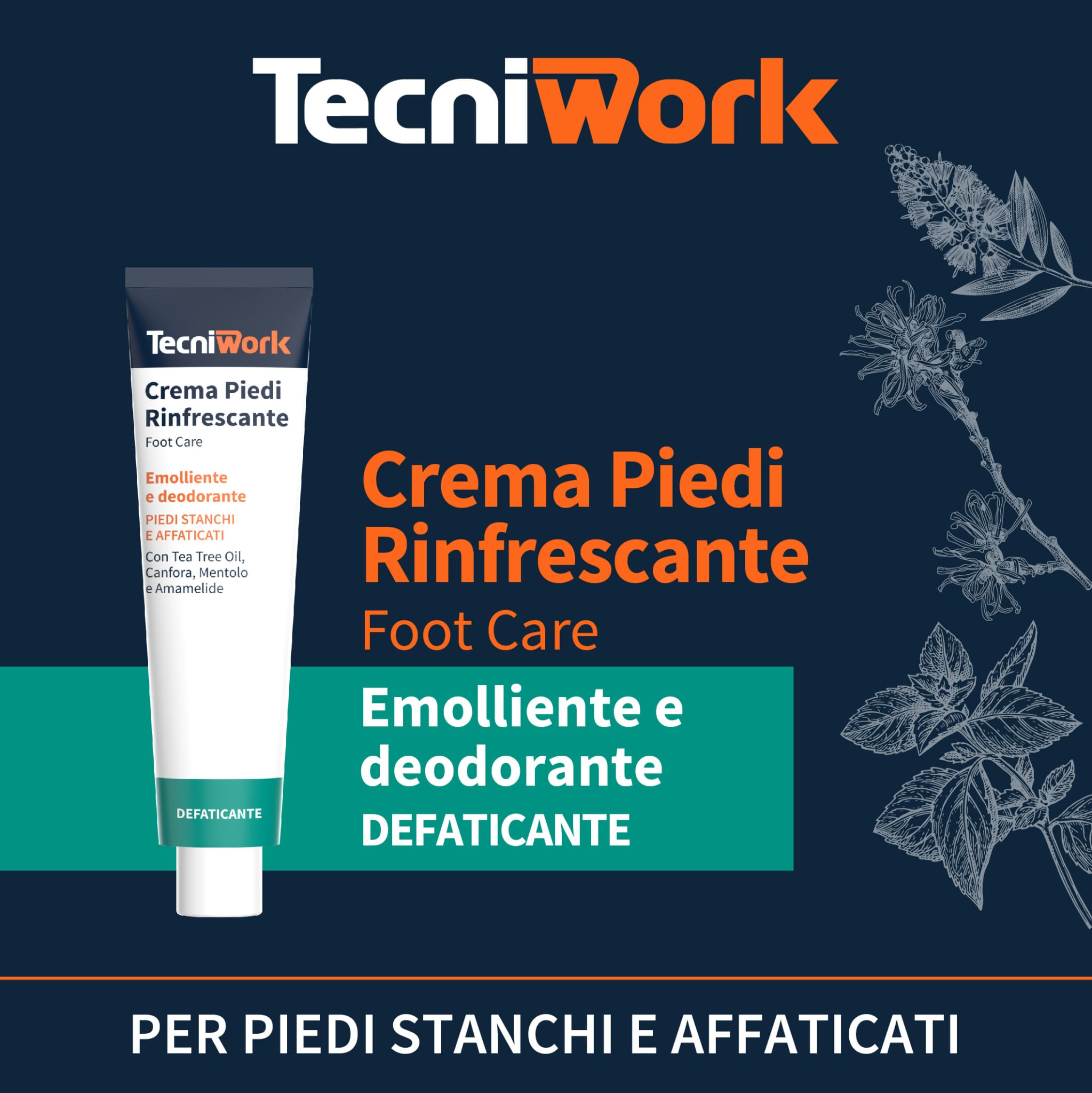 Crema piedi rinfrescante, emolliente e deodorante 75 ml
